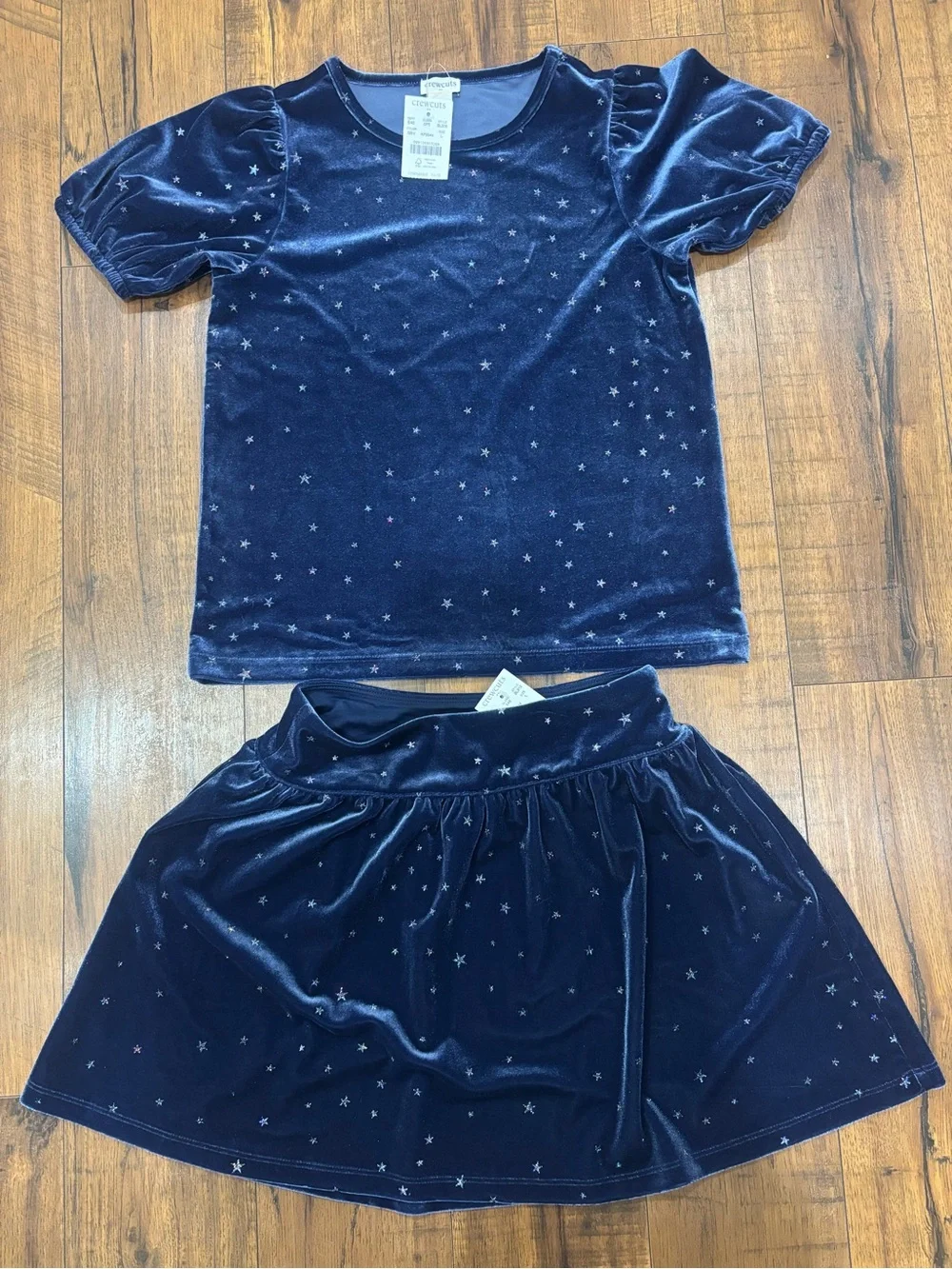 Crewcuts Starry Night Matching Set Velvet Velour Celestial Metallic Sparkle NWT